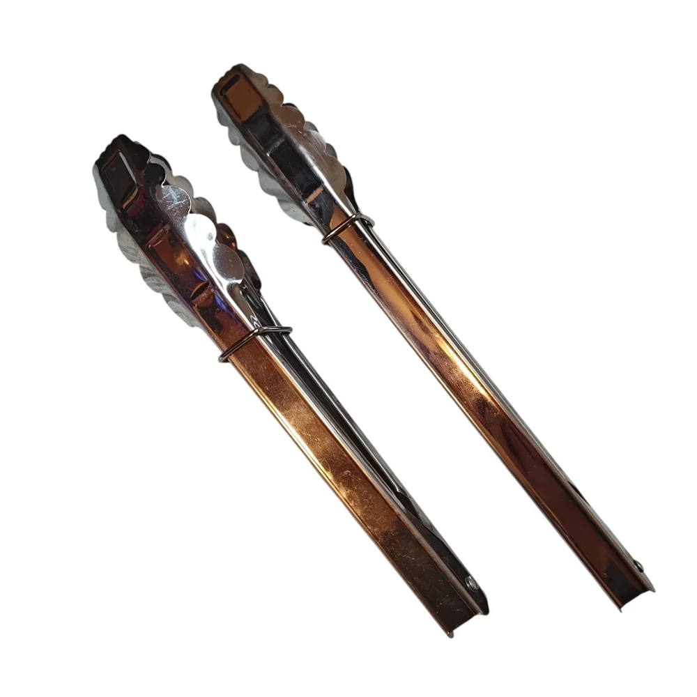 Set of 2 Stainless Steel Kitchen Tongs Grill Chefstyle